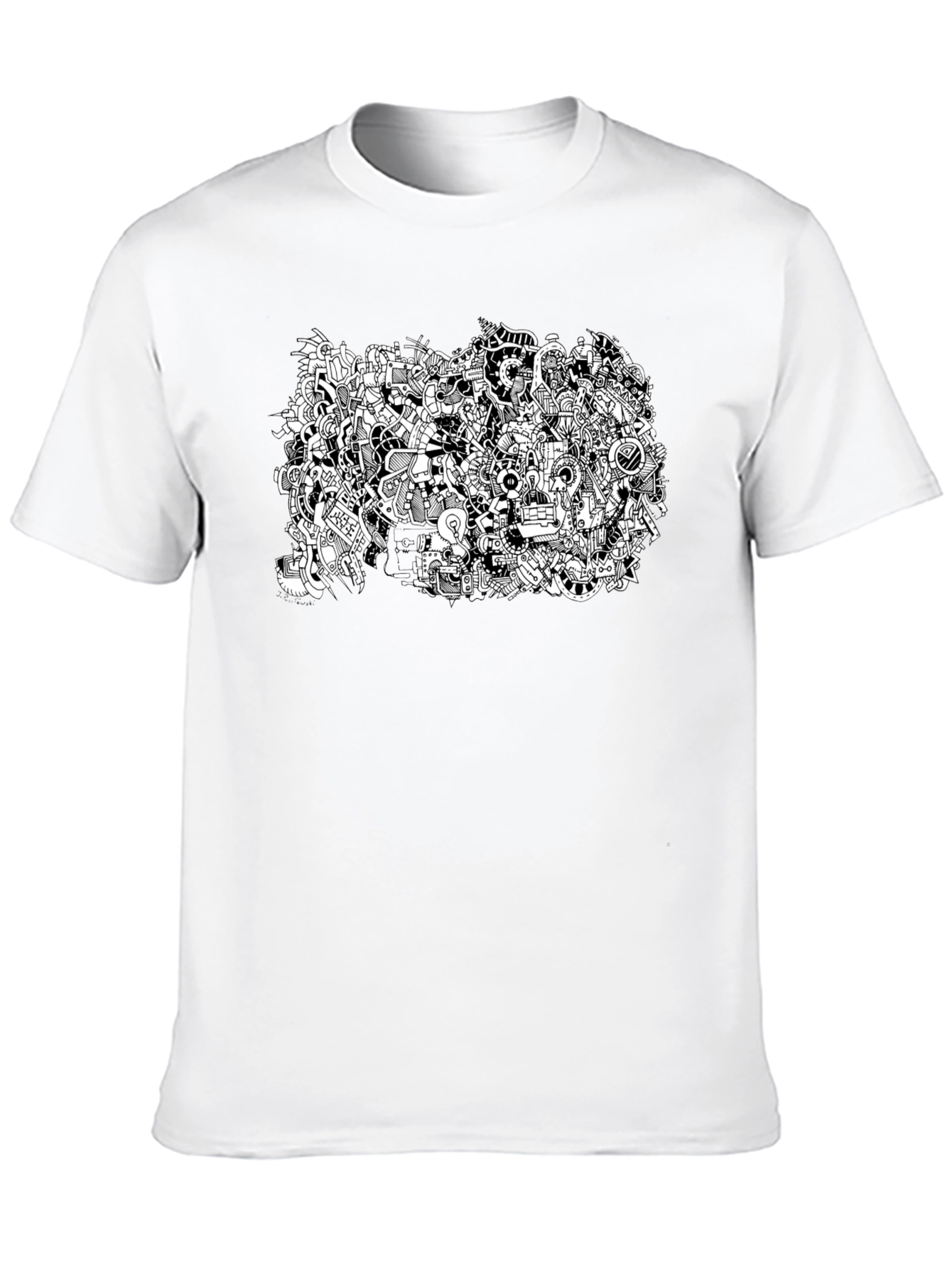 Abstract Doodle Art Black T-Shirt