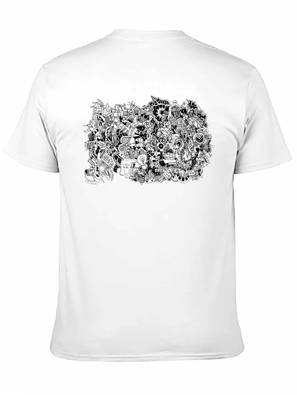 Abstract Doodle Art Black T-Shirt