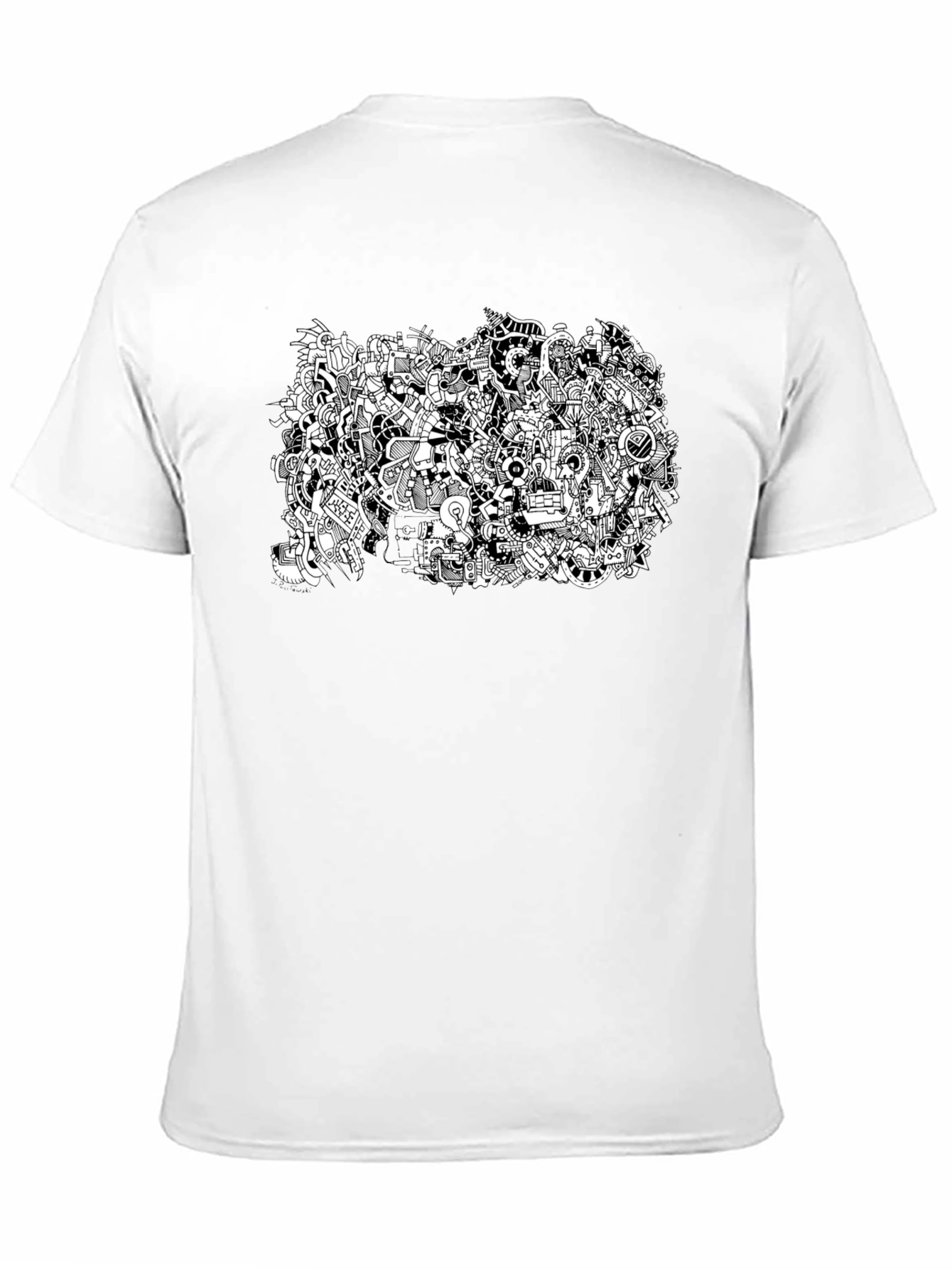 Abstract Doodle Art Black T-Shirt