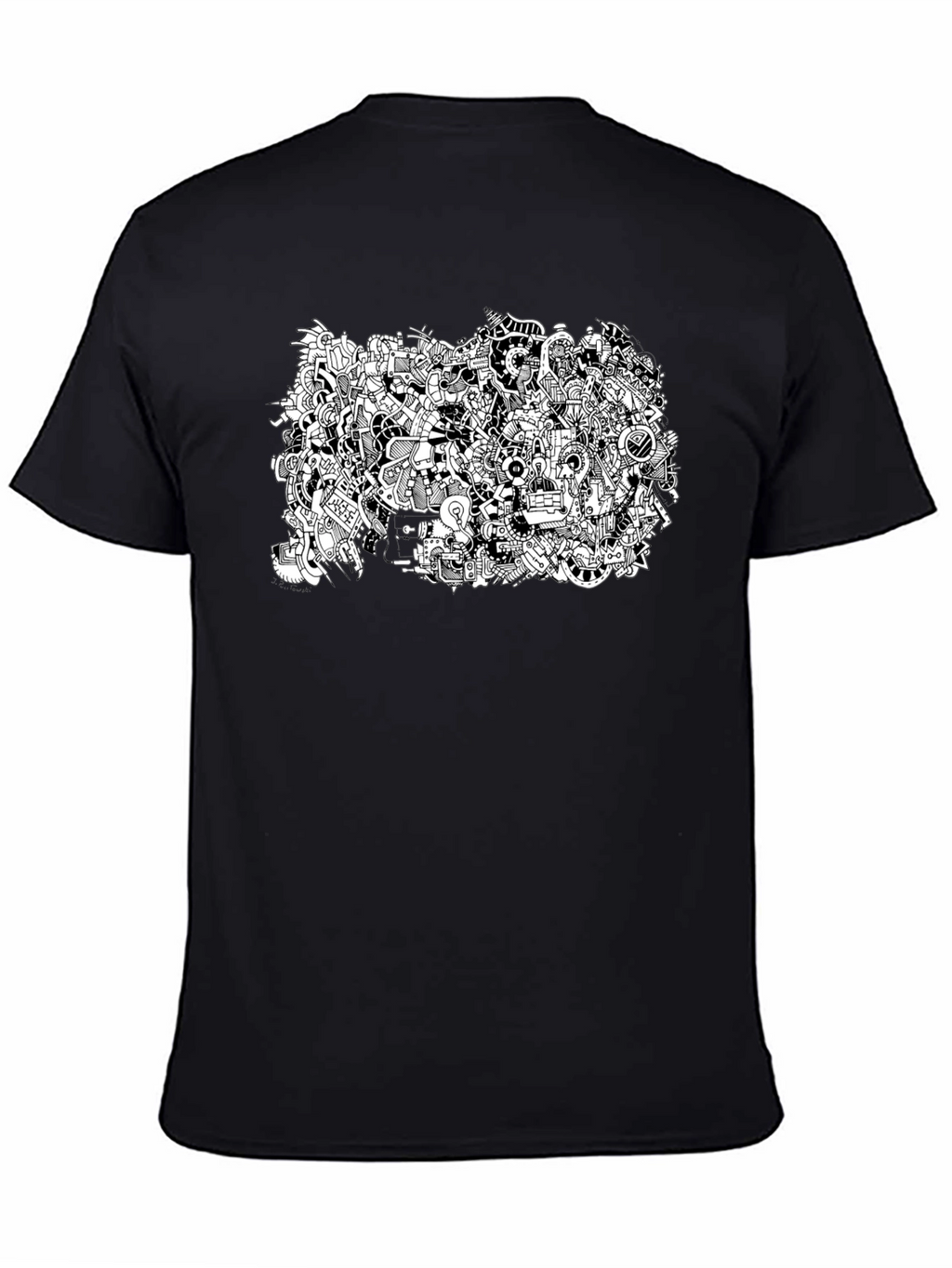Abstract Doodle Art Black T-Shirt