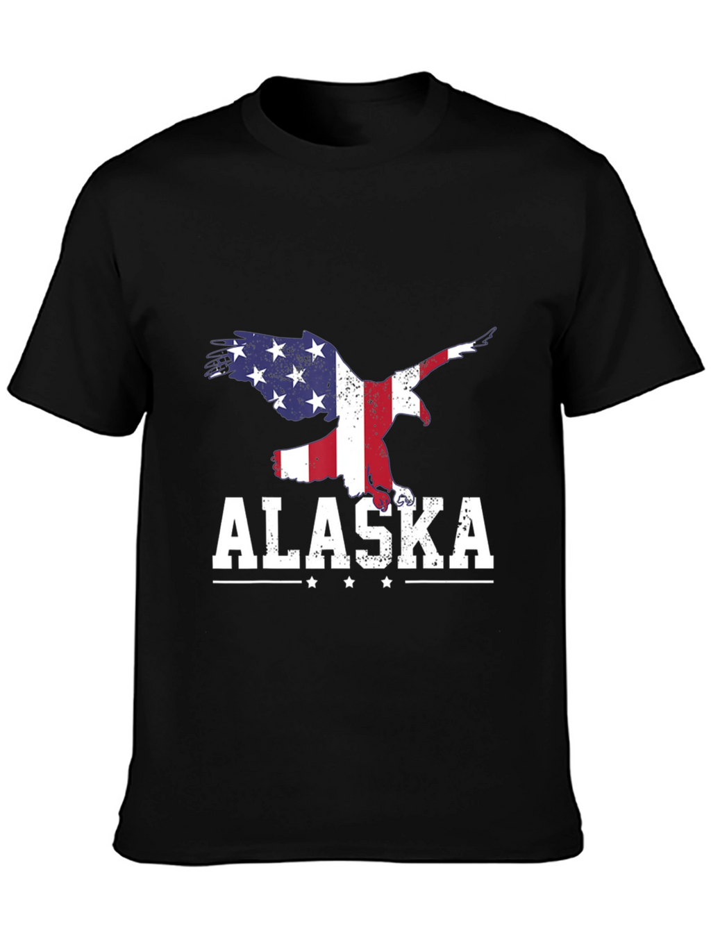 Alaska Eagle USA Flag Graphic T-Shirt