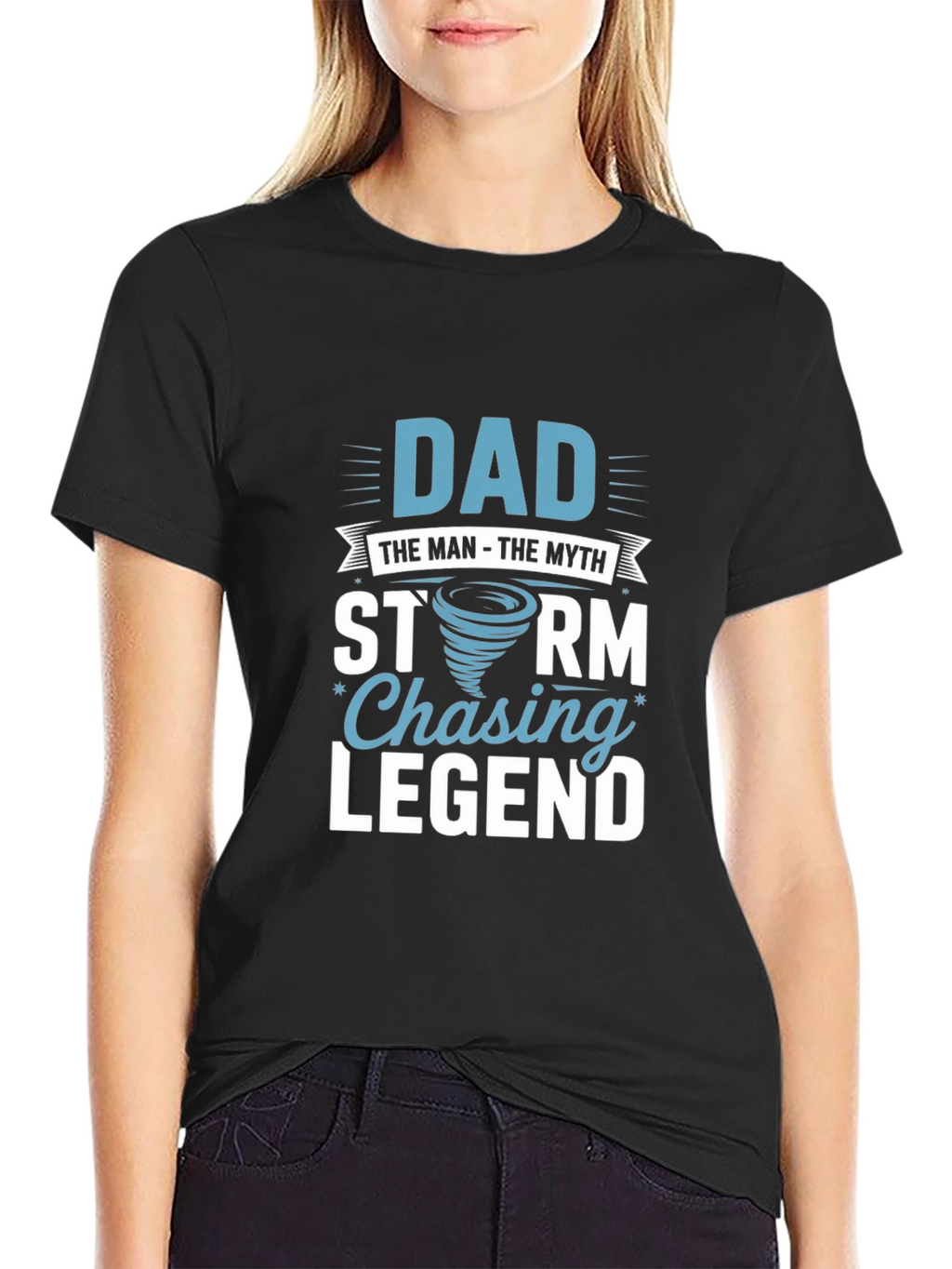 Dad Storm Chaser Legend Black T-Shirt