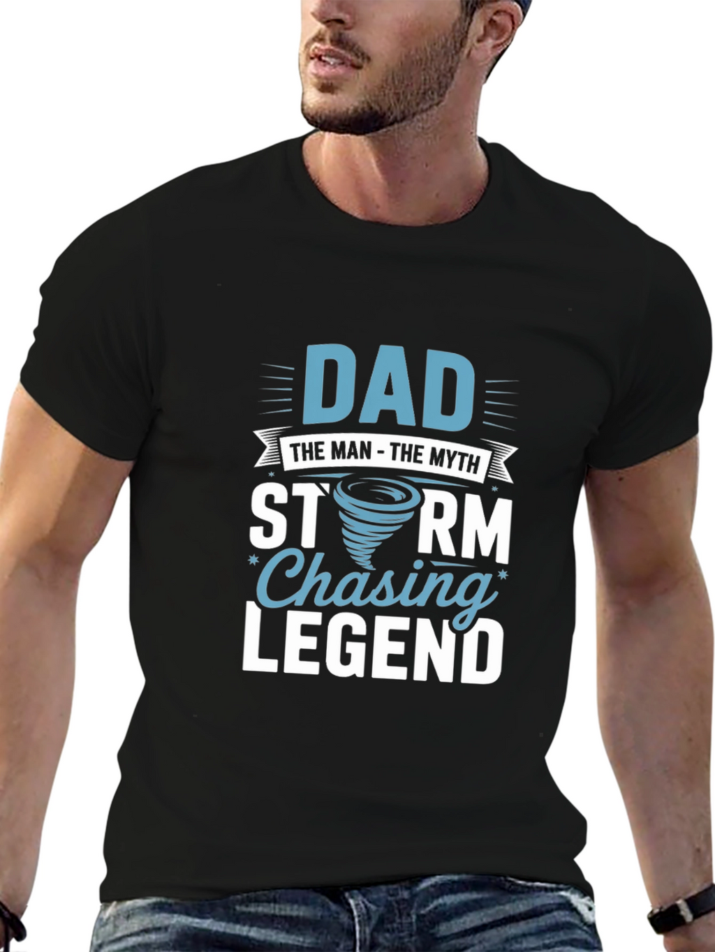 Dad Storm Chaser Legend Black T-Shirt