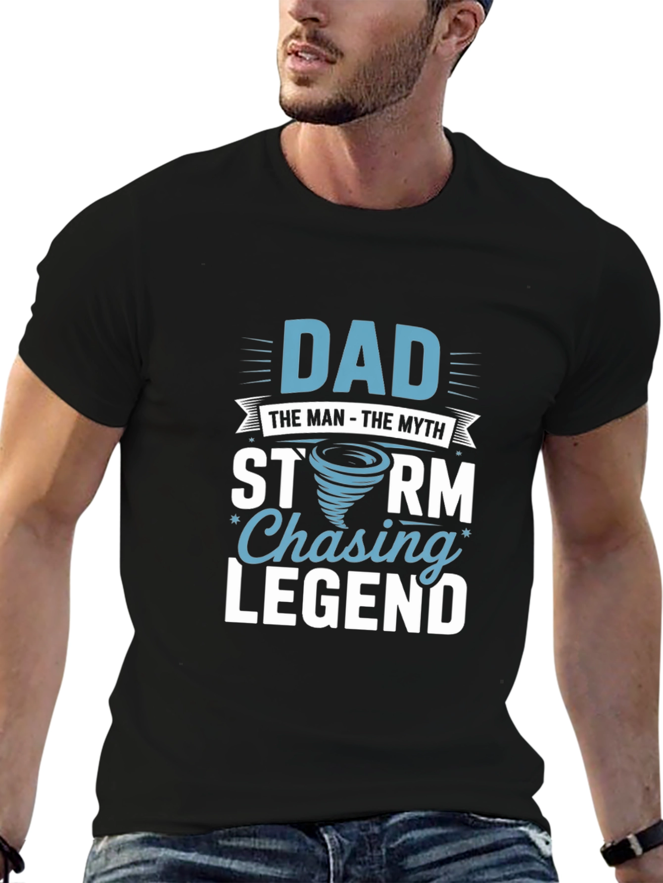 Dad Storm Chaser Legend Black T-Shirt