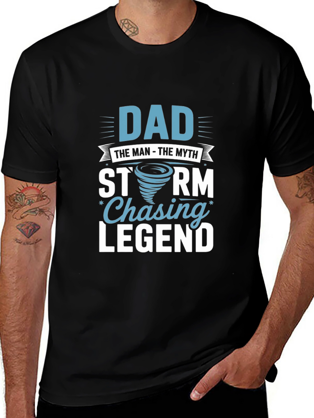 Dad Storm Chaser Legend Black T-Shirt