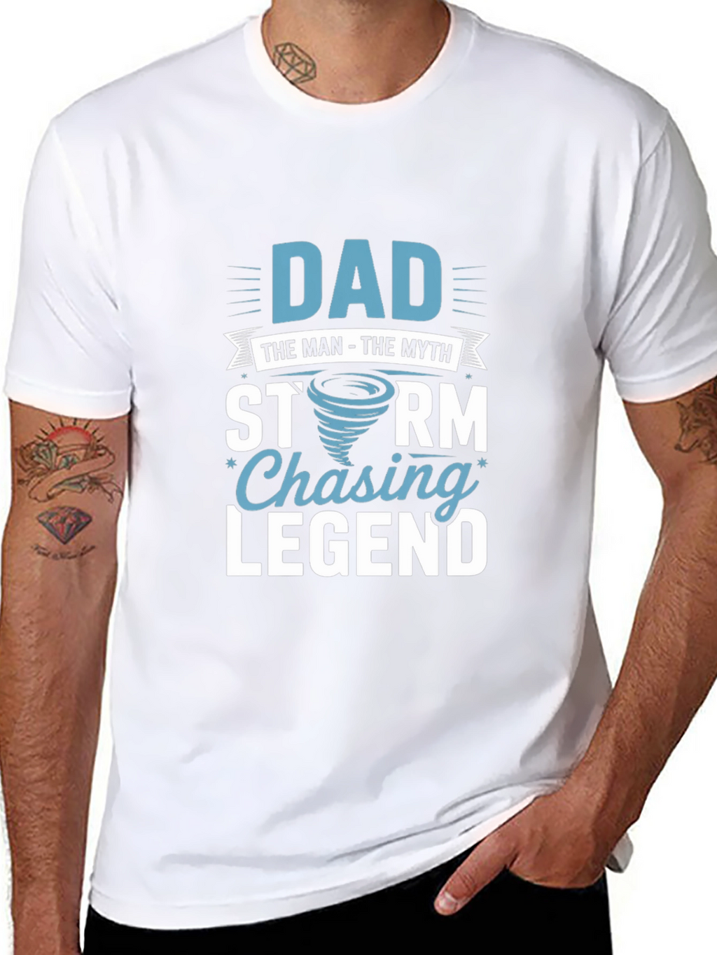 Dad Storm Chaser Legend Black T-Shirt