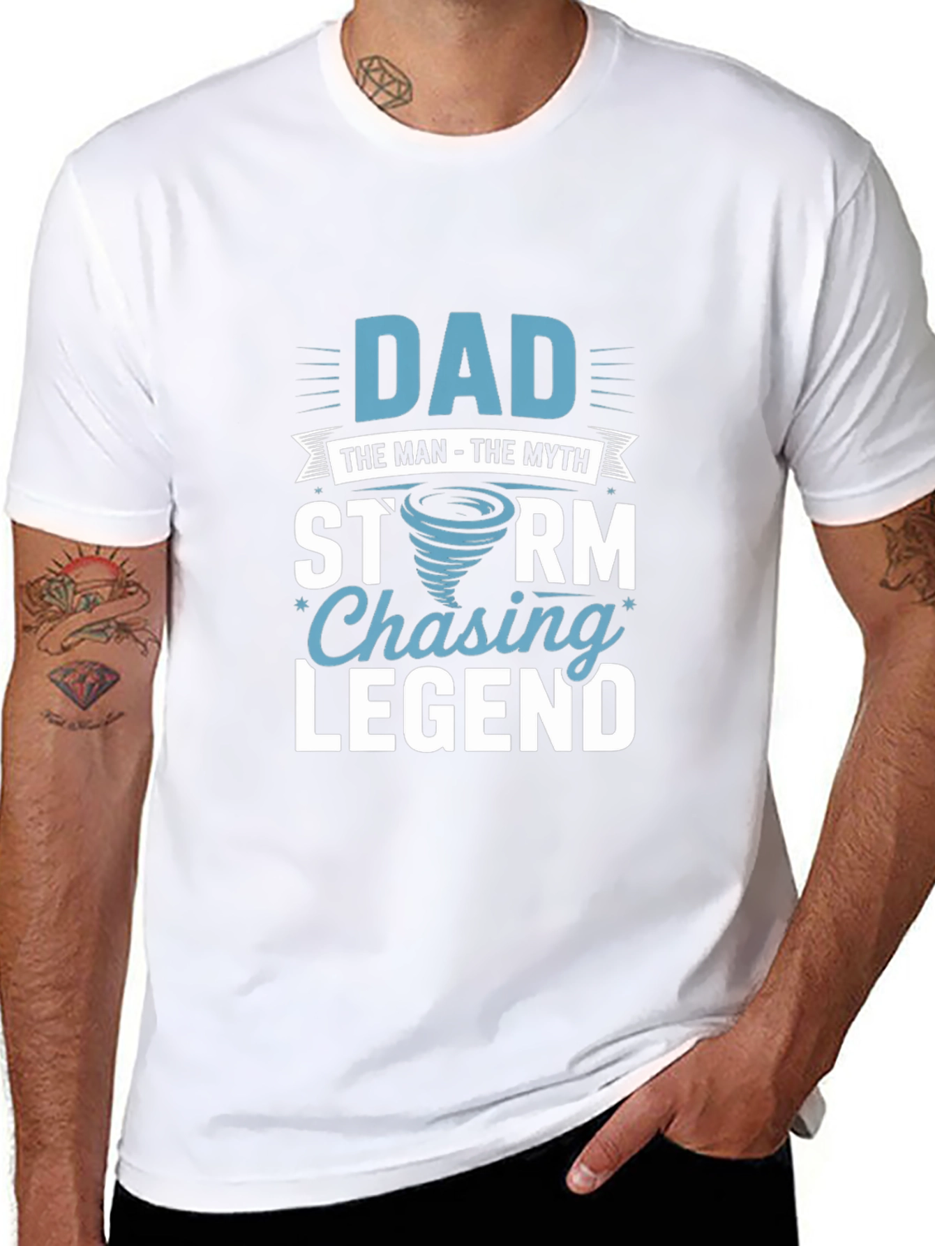 Dad Storm Chaser Legend Black T-Shirt
