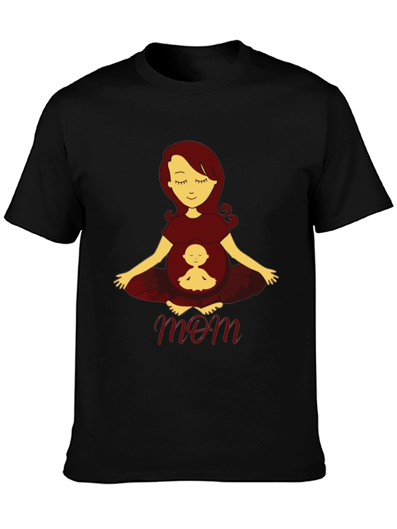 Mom and Baby Graphic Tee -  Comfortable Black T-Shirt