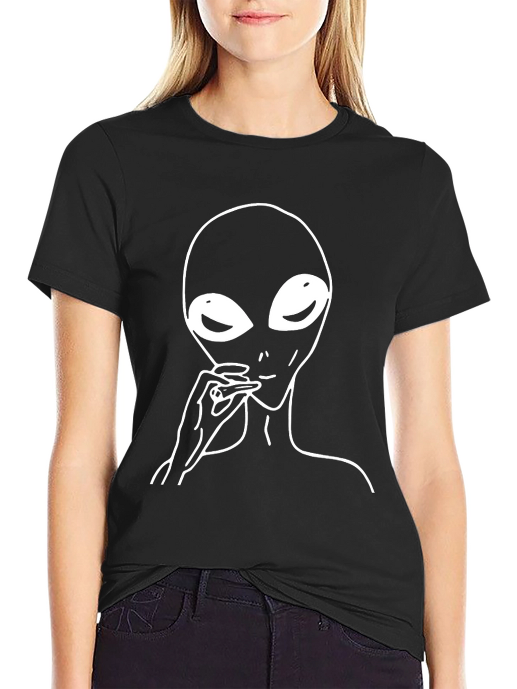 Alien Smoking Black T-Shirt
