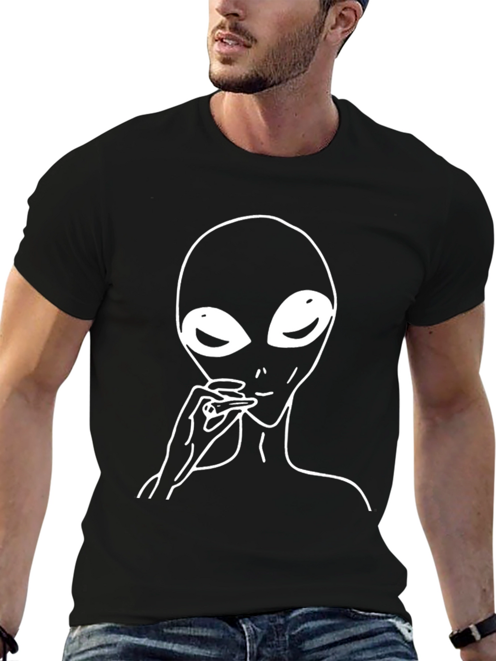 Alien Smoking Black T-Shirt