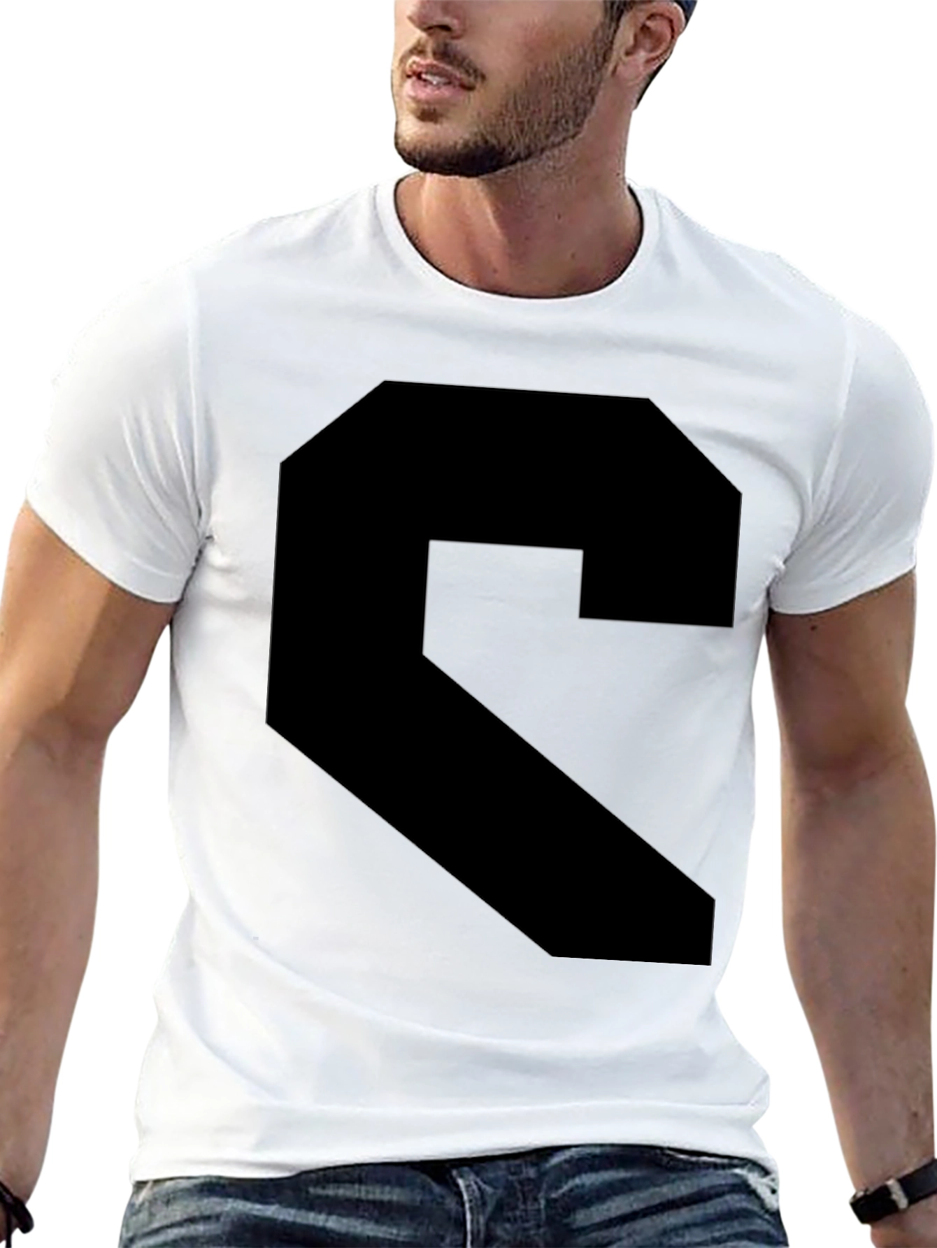 Bold Black Geometric Graphic Tee