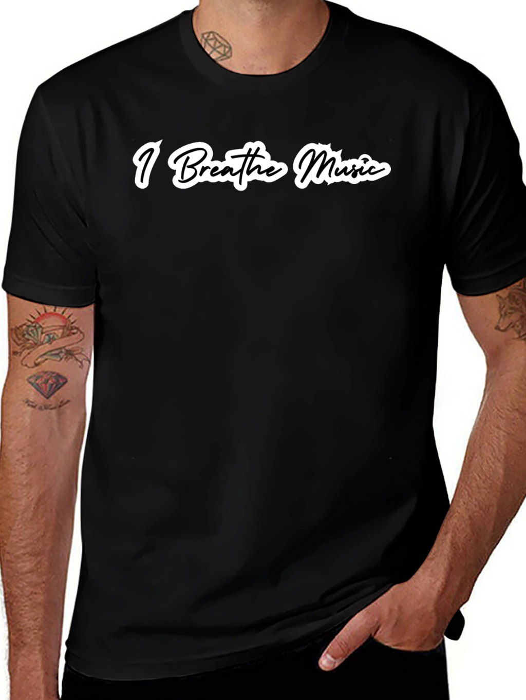I Breathe Music Black T-Shirt