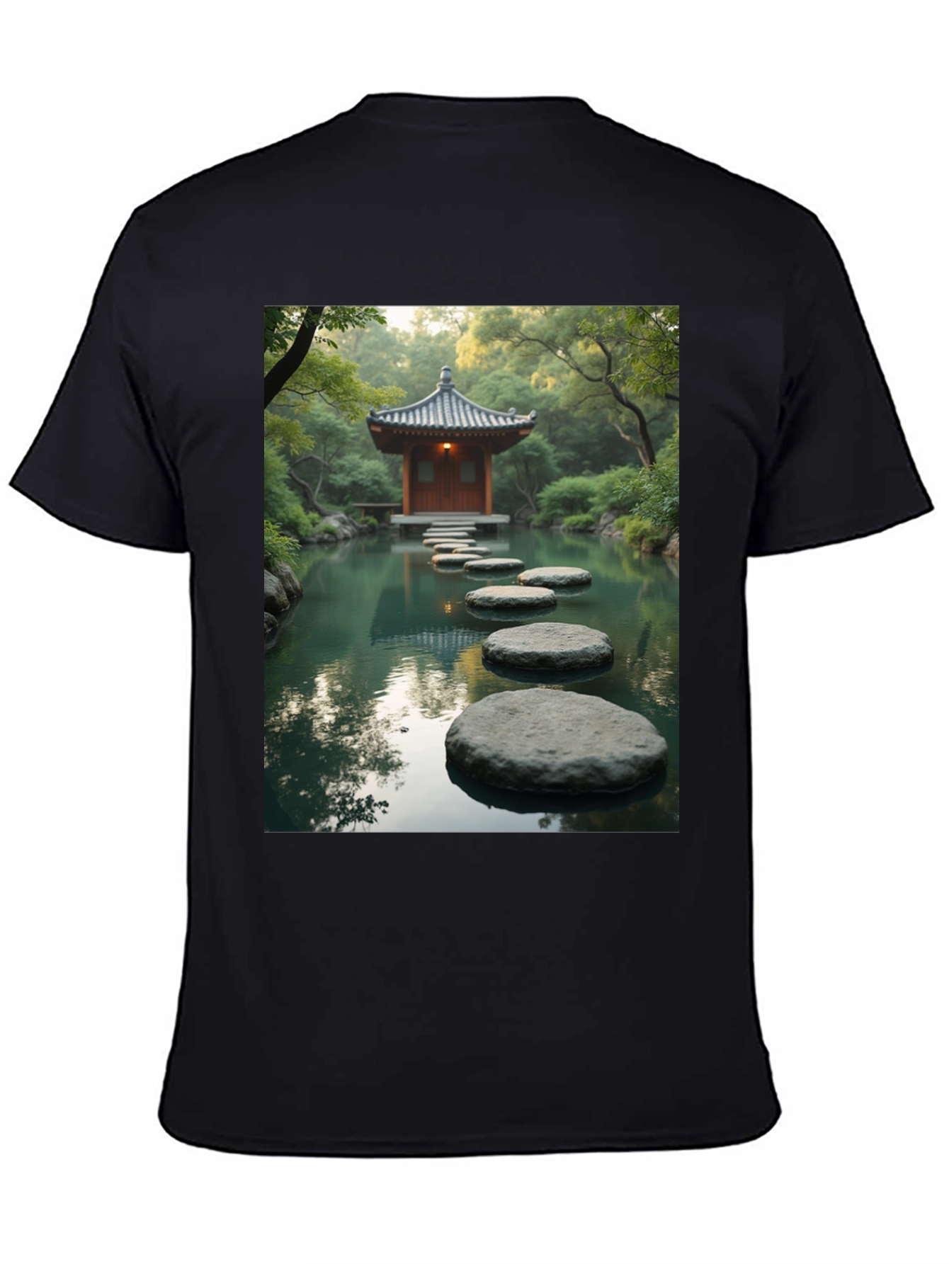 Zen Garden T-Shirt - Peaceful Stepping Stones Design