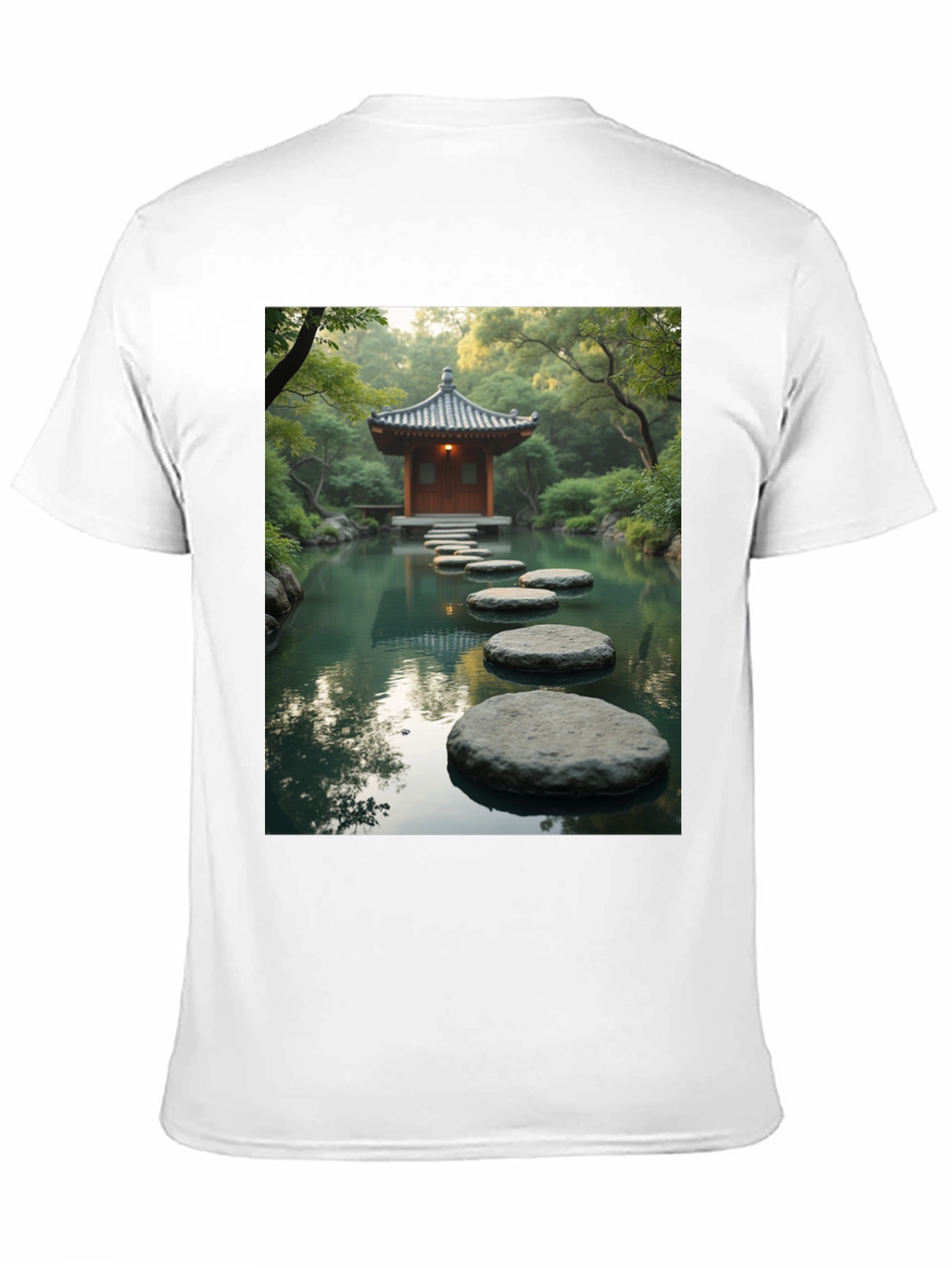 Zen Garden T-Shirt - Peaceful Stepping Stones Design
