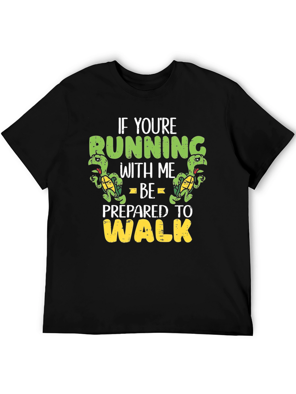 Funny Running Turtle Graphic T-Shirt