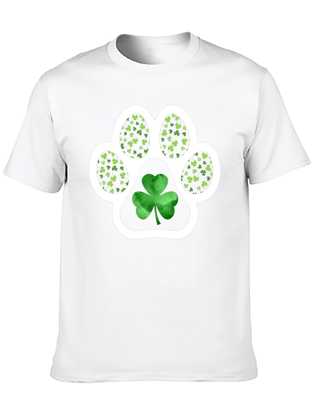 St. Patricks Day Paw Print Shamrock Tee