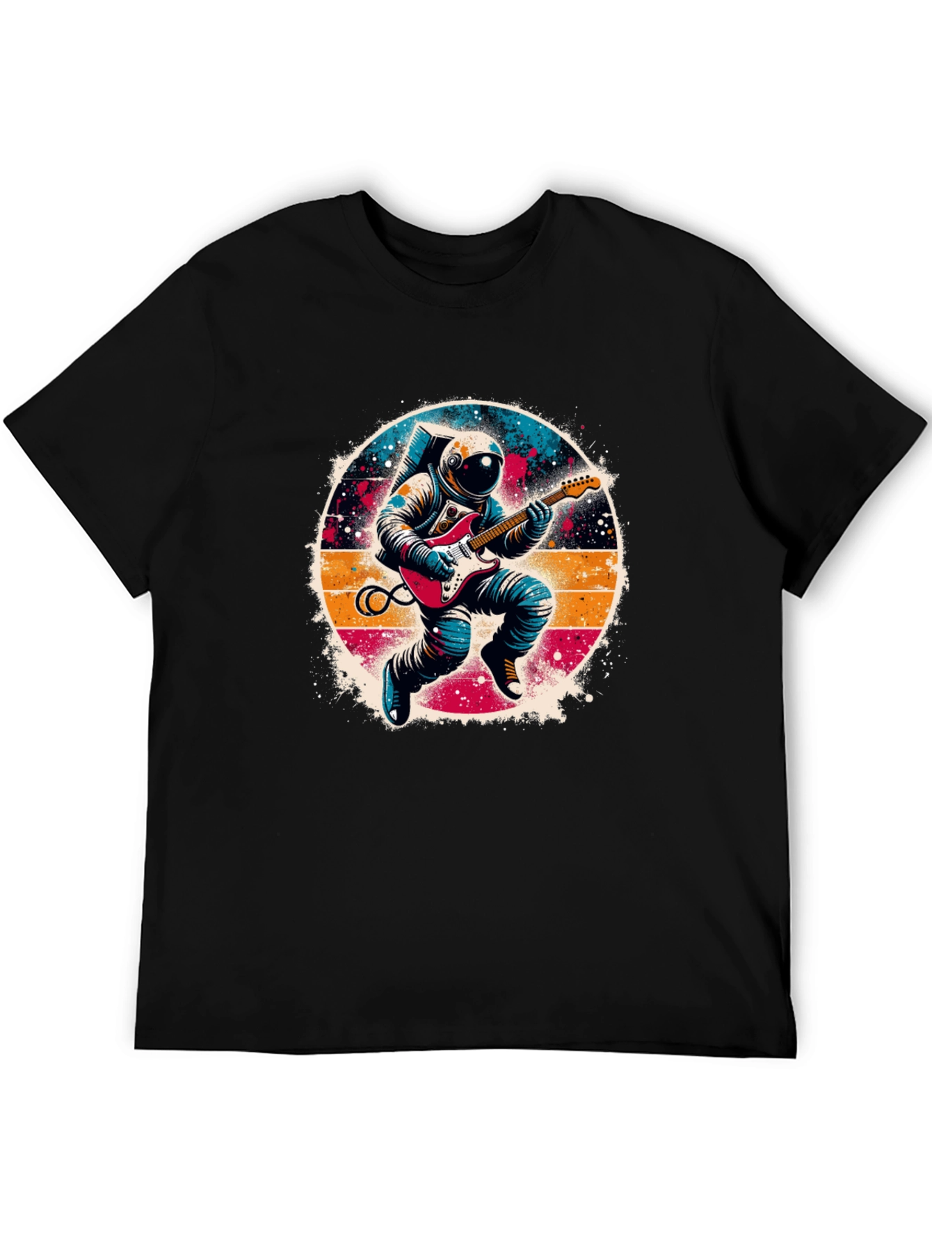 Astronaut Guitarist Graphic Tee - Space Rocker T-Shirt