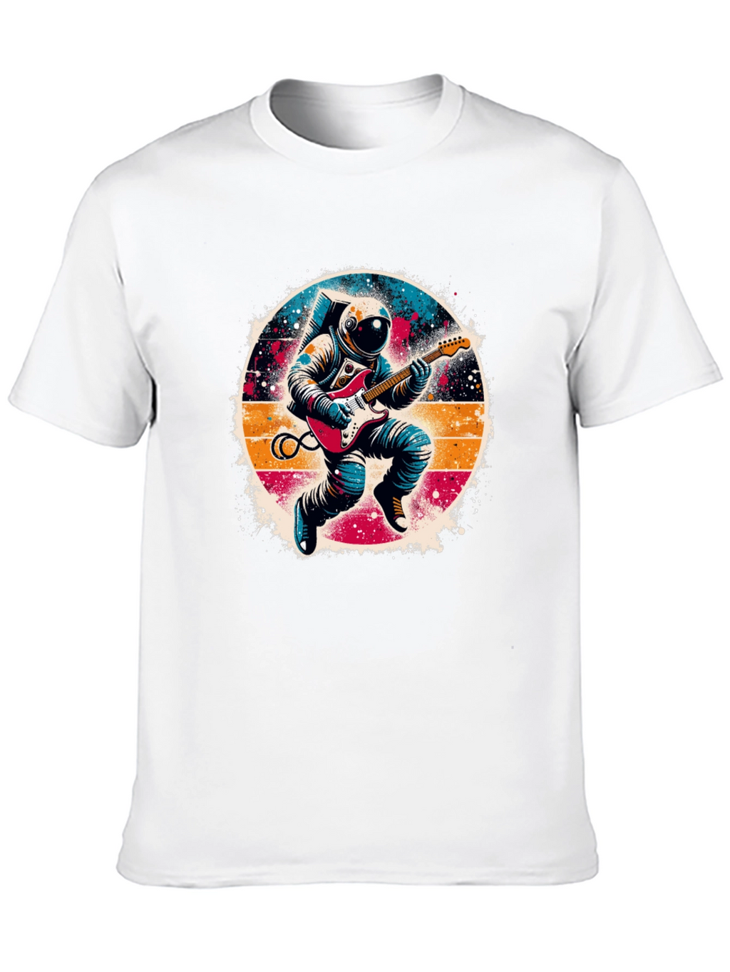 Astronaut Guitarist Graphic Tee - Space Rocker T-Shirt