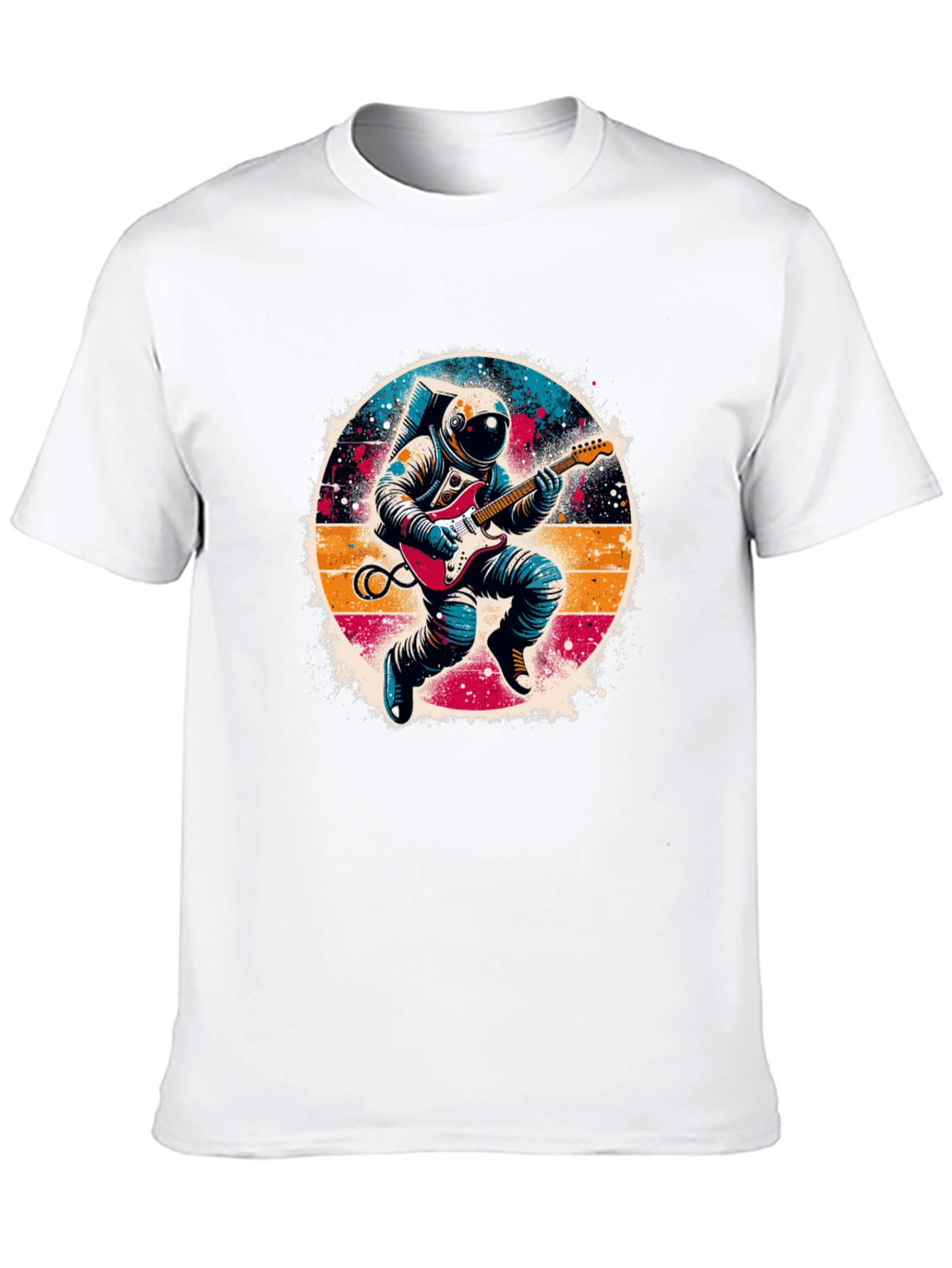 Astronaut Guitarist Graphic Tee - Space Rocker T-Shirt