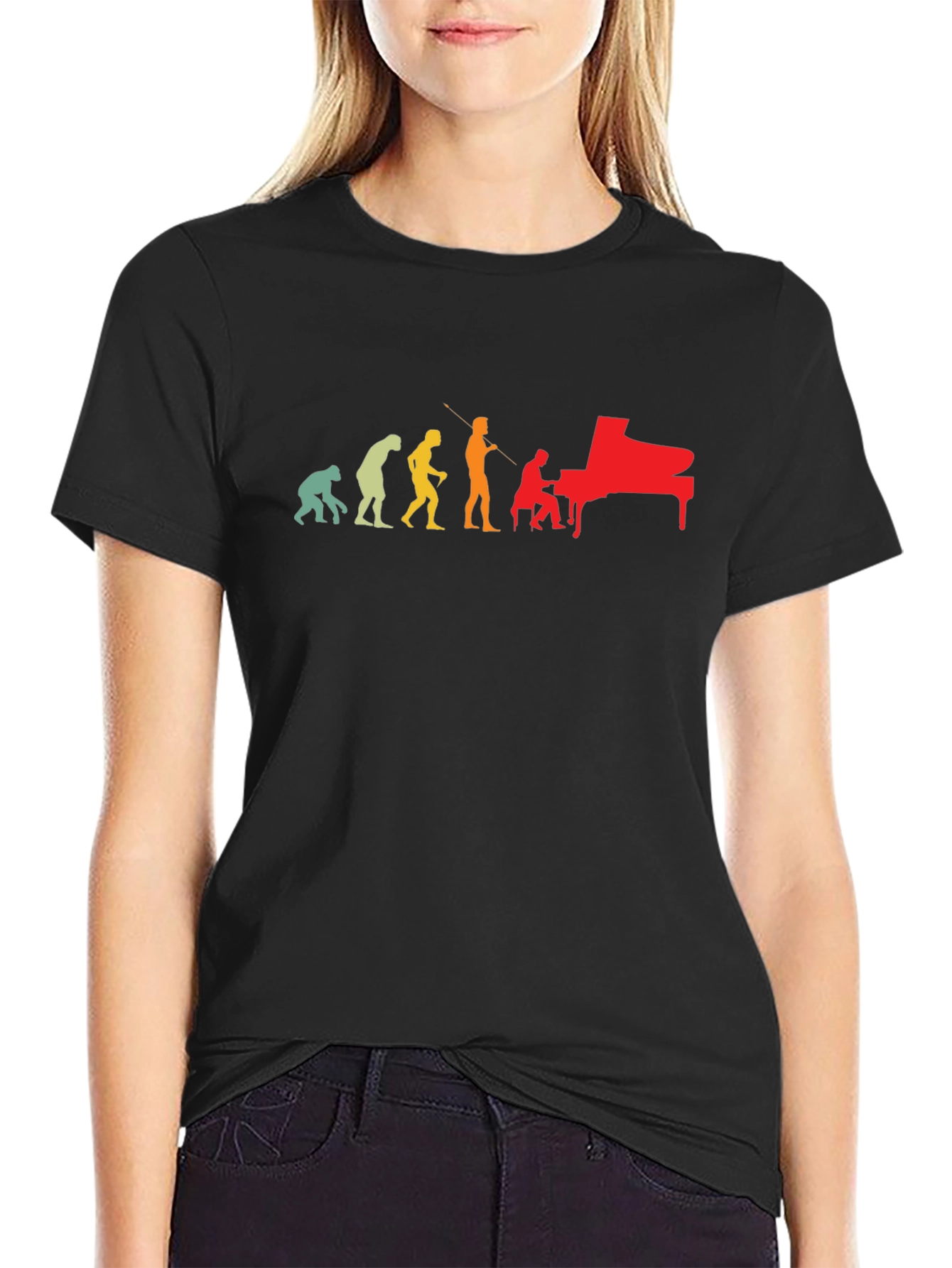 Piano Evolution Graphic T-Shirt - Musician Gift