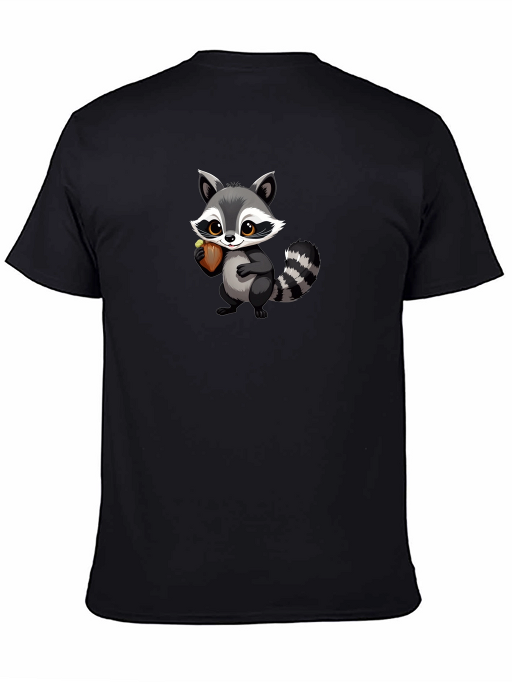 Raccoon Cartoon Black T-shirt