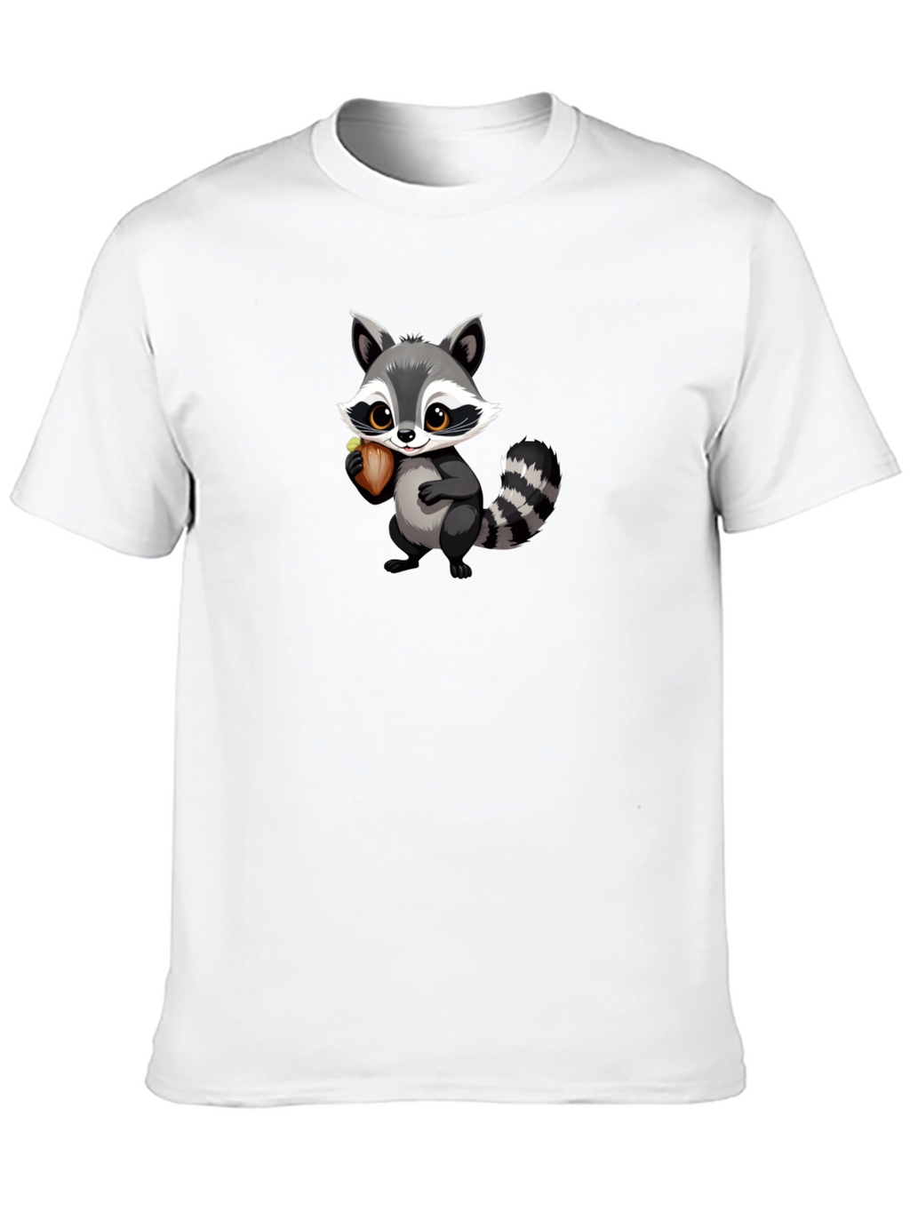 Raccoon Cartoon Black T-shirt