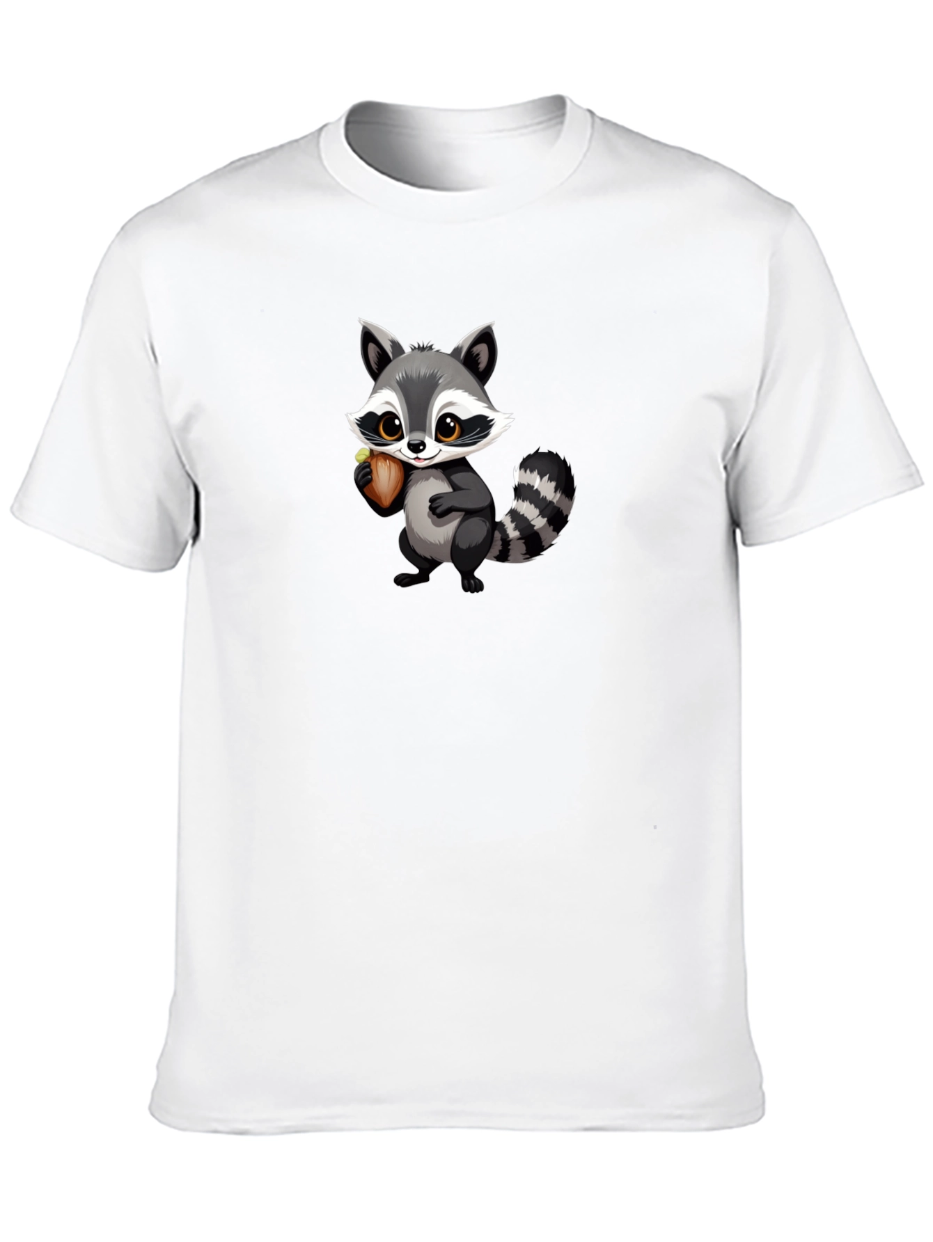 Raccoon Cartoon Black T-shirt