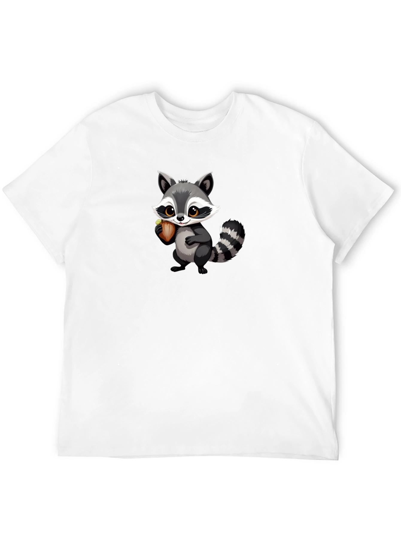 Raccoon Cartoon Black T-shirt
