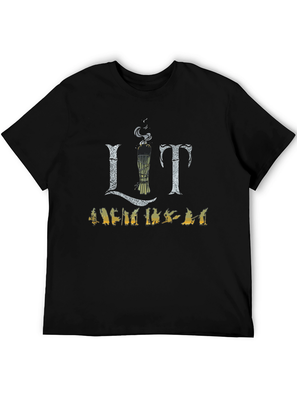 Lit Sage Smudge T-Shirt - Unisex Black Tee