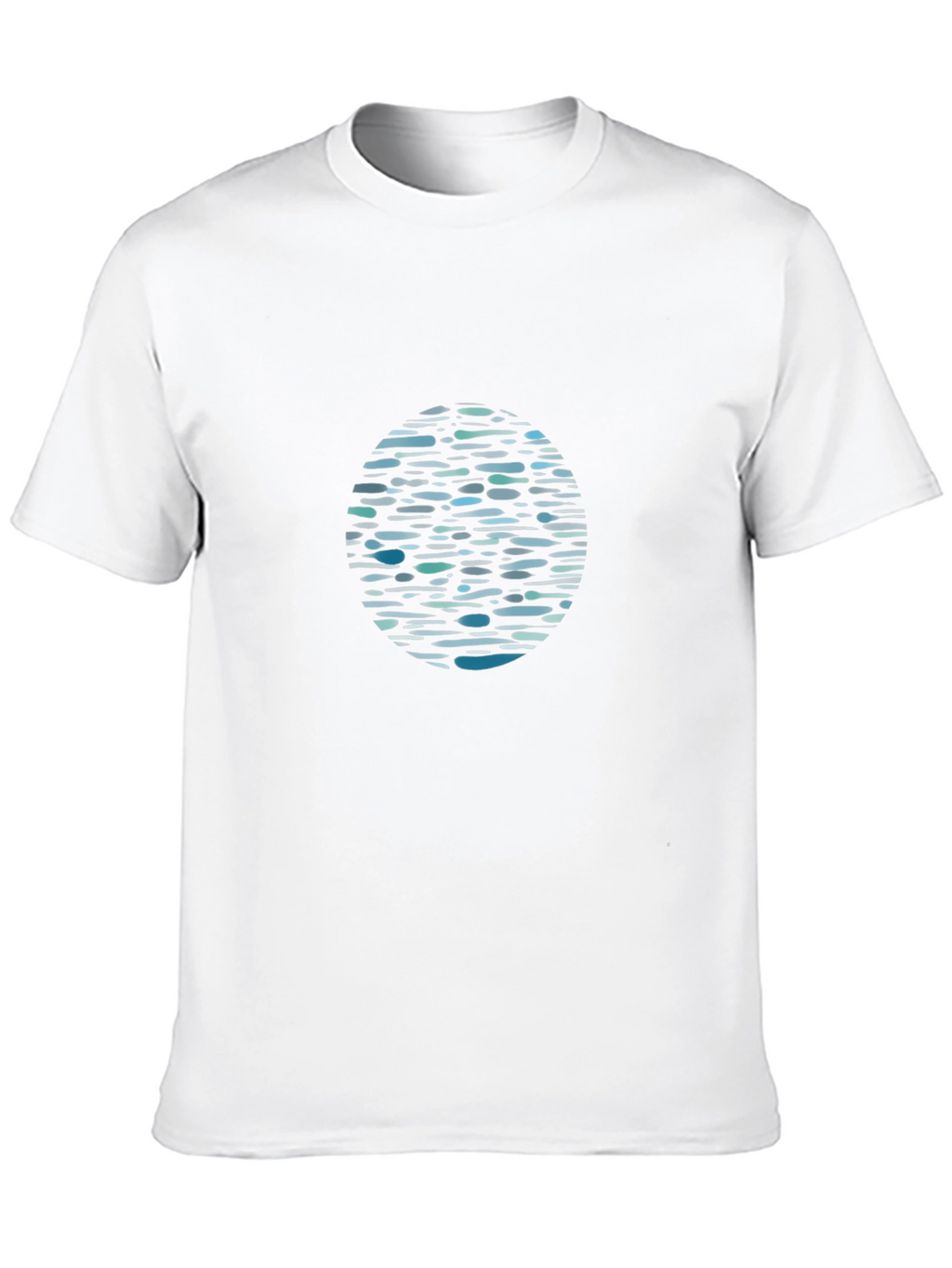 Black Graphic Tee - Abstract Water Pattern