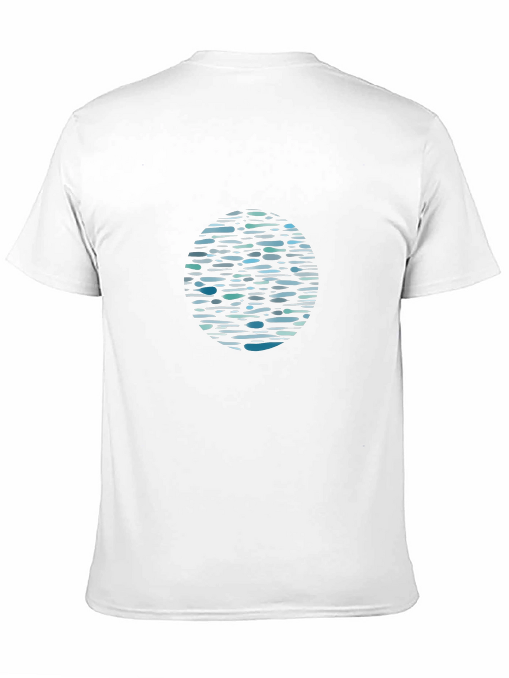Black Graphic Tee - Abstract Water Pattern