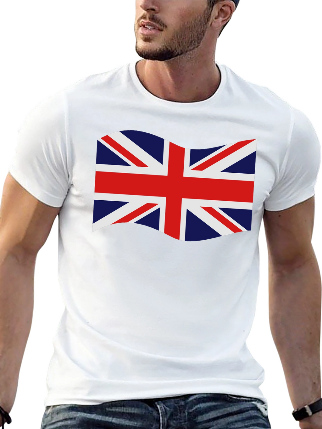 British Flag Graphic Tee - Black Crew Neck T-Shirt