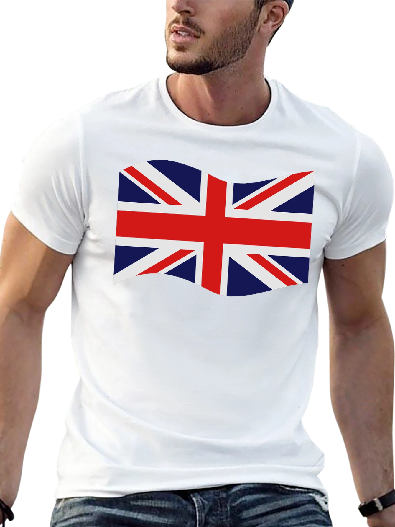 British Flag Graphic Tee - Black Crew Neck T-Shirt