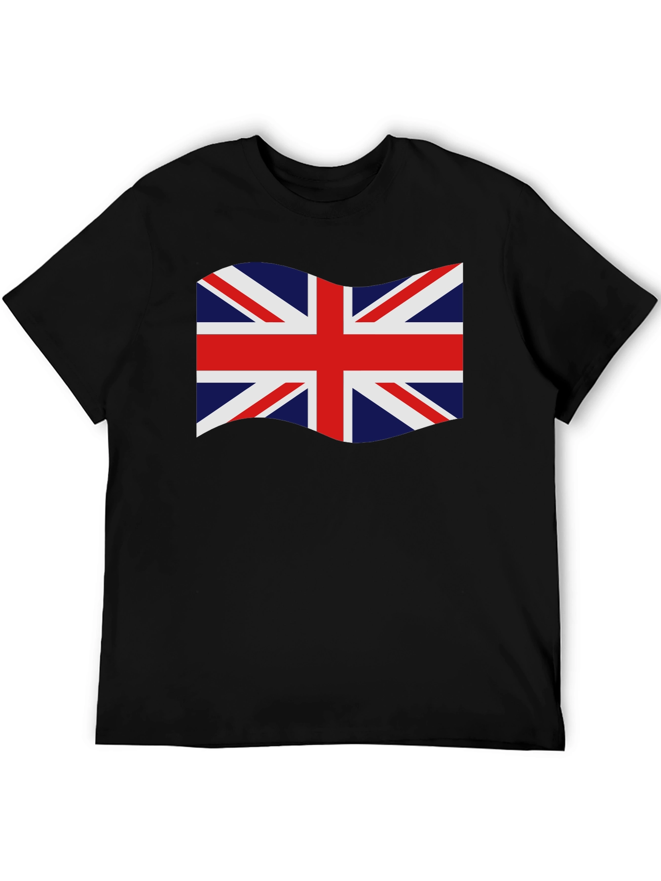 British Flag Graphic Tee - Black Crew Neck T-Shirt