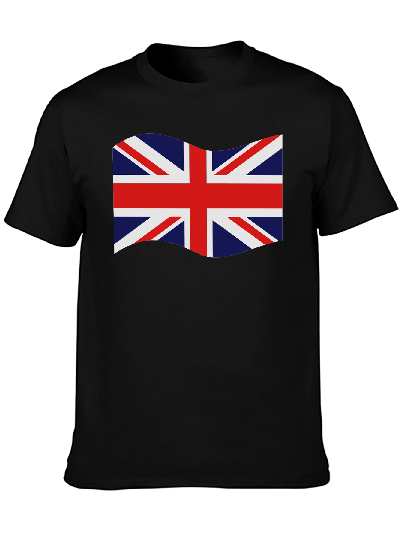 British Flag Graphic Tee - Black Crew Neck T-Shirt