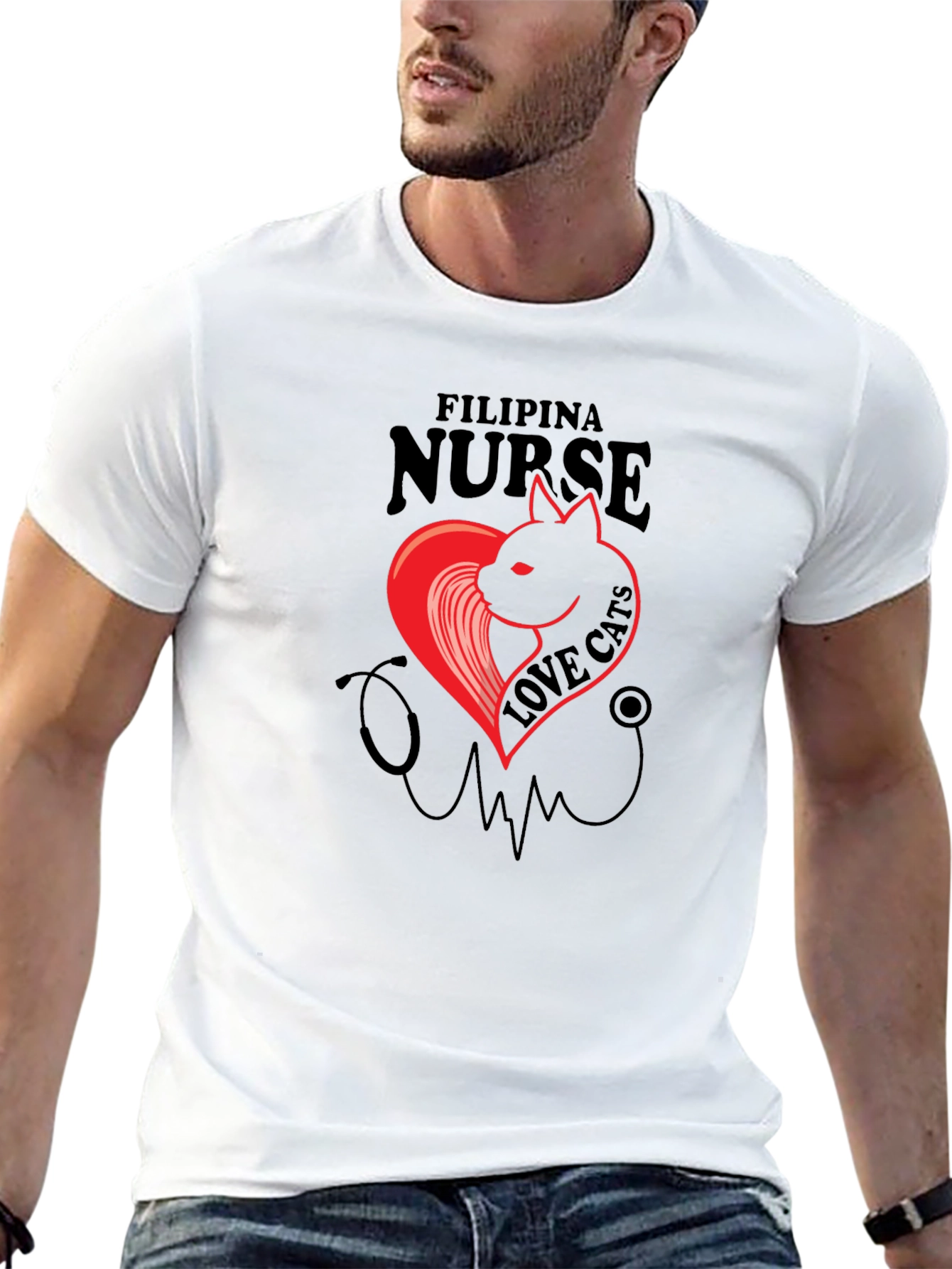 Filipina Nurse Cat Lover T-Shirt