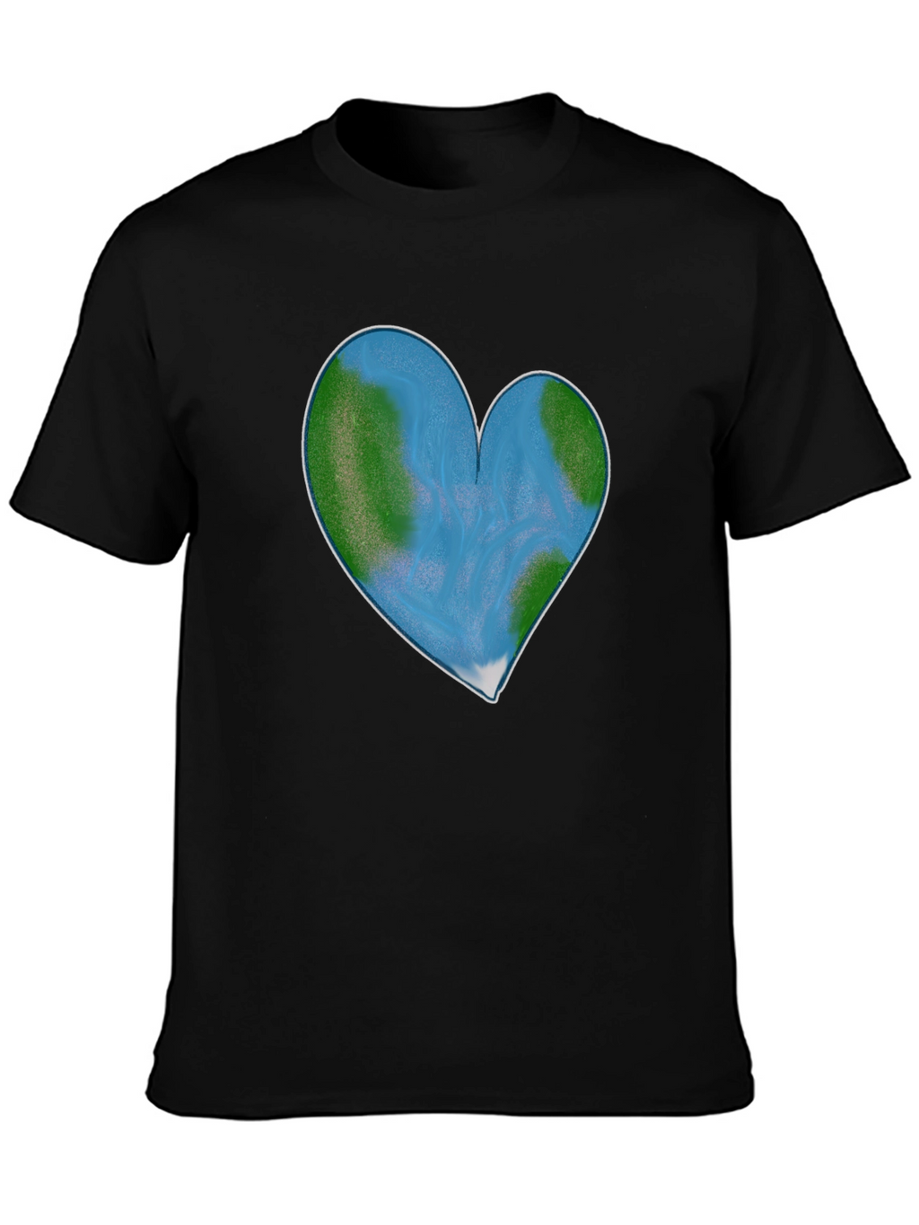 Earth Heart Graphic Tee - Black Cotton Blend