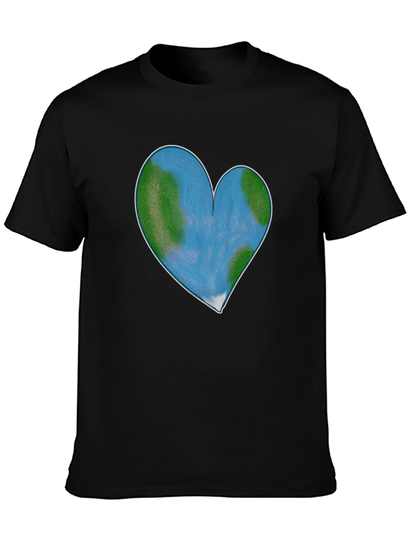 Earth Heart Graphic Tee - Black Cotton Blend
