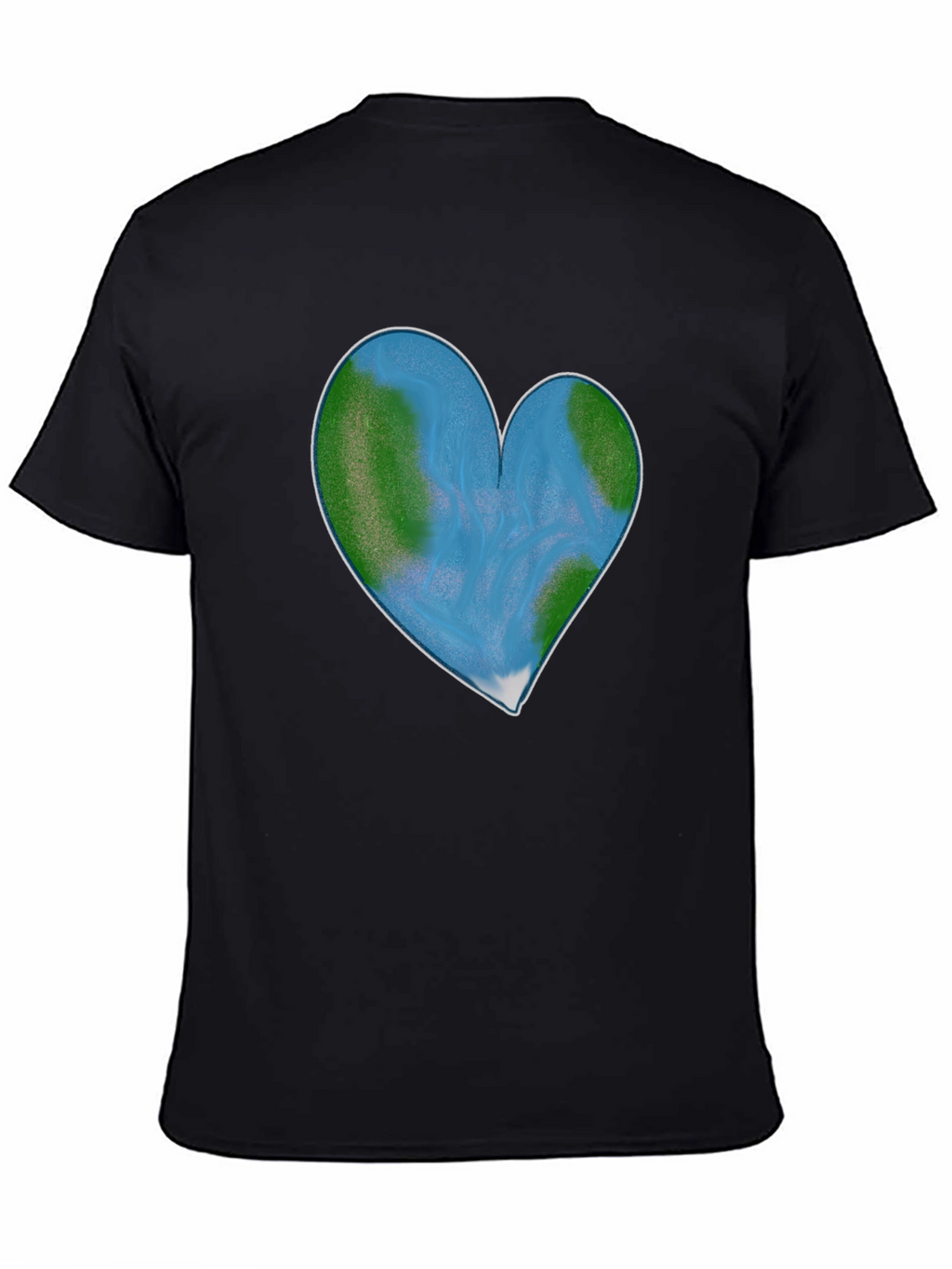 Earth Heart Graphic Tee - Black Cotton Blend
