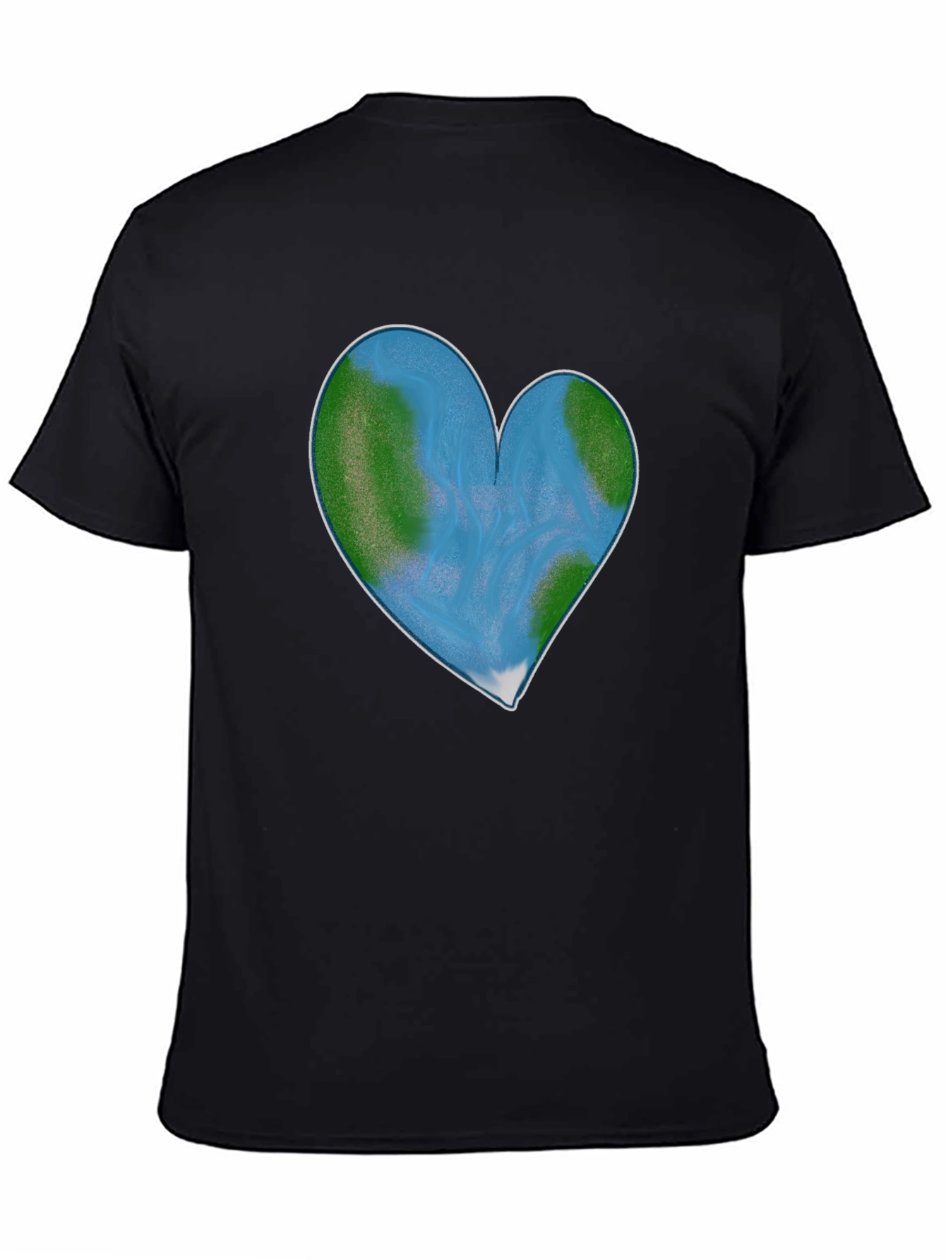 Earth Heart Graphic Tee - Black Cotton Blend
