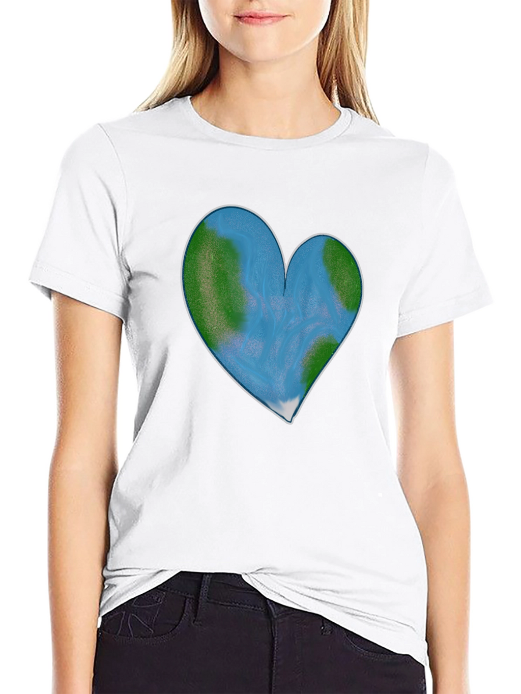 Earth Heart Graphic Tee - Black Cotton Blend