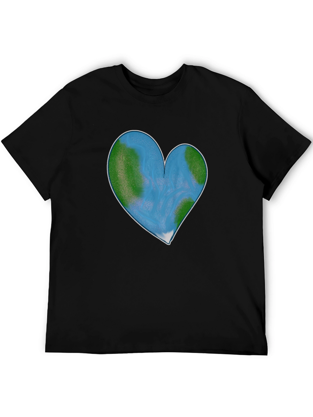 Earth Heart Graphic Tee - Black Cotton Blend