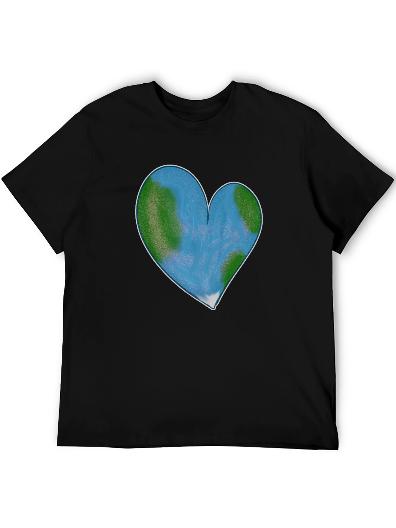 Earth Heart Graphic Tee - Black Cotton Blend