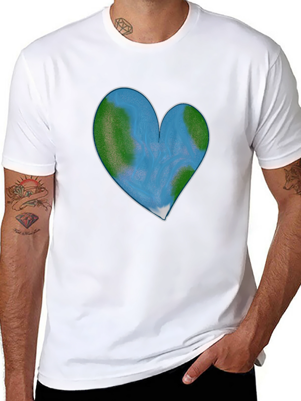 Earth Heart Graphic Tee - Black Cotton Blend