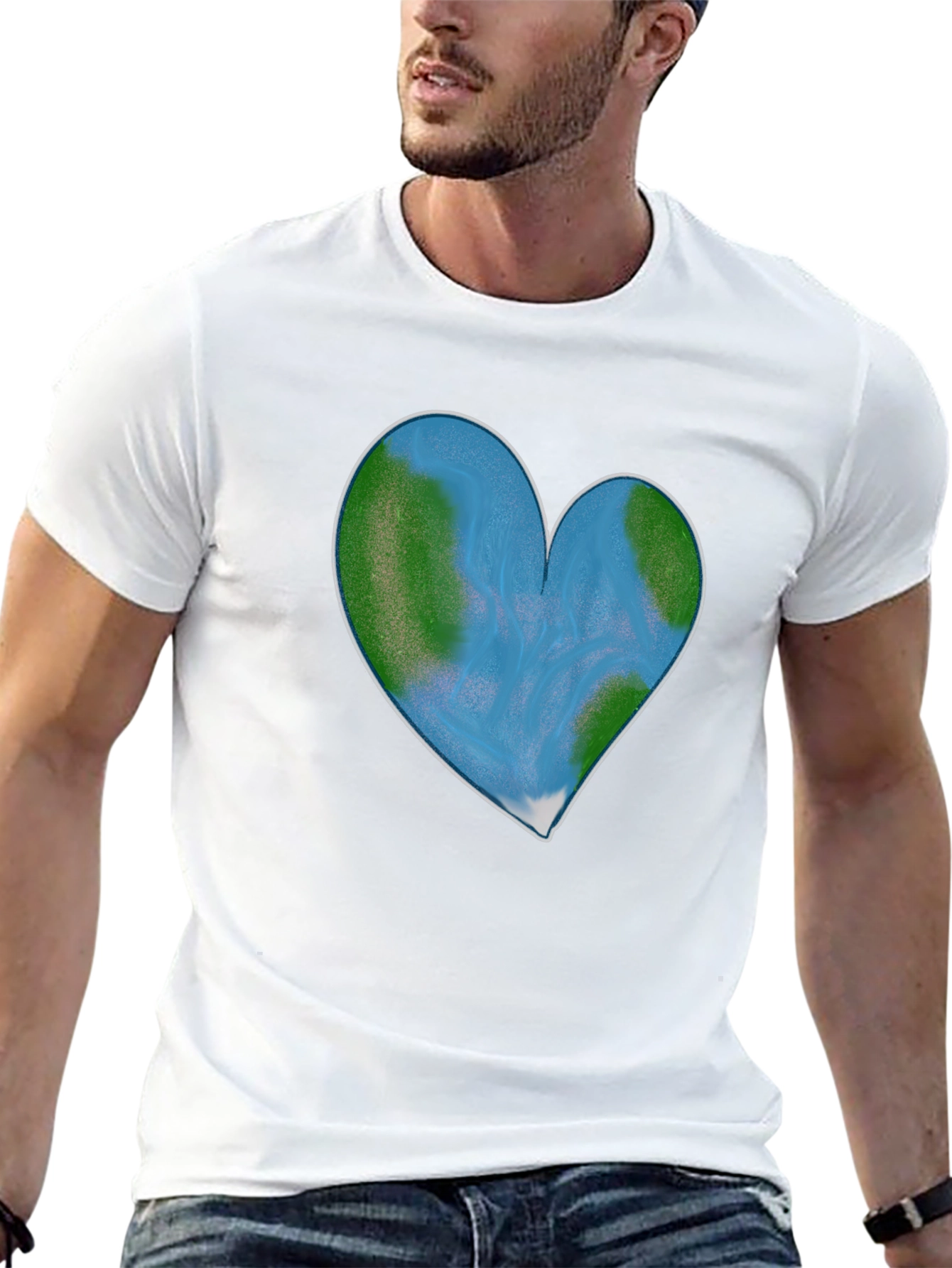 Earth Heart Graphic Tee - Black Cotton Blend