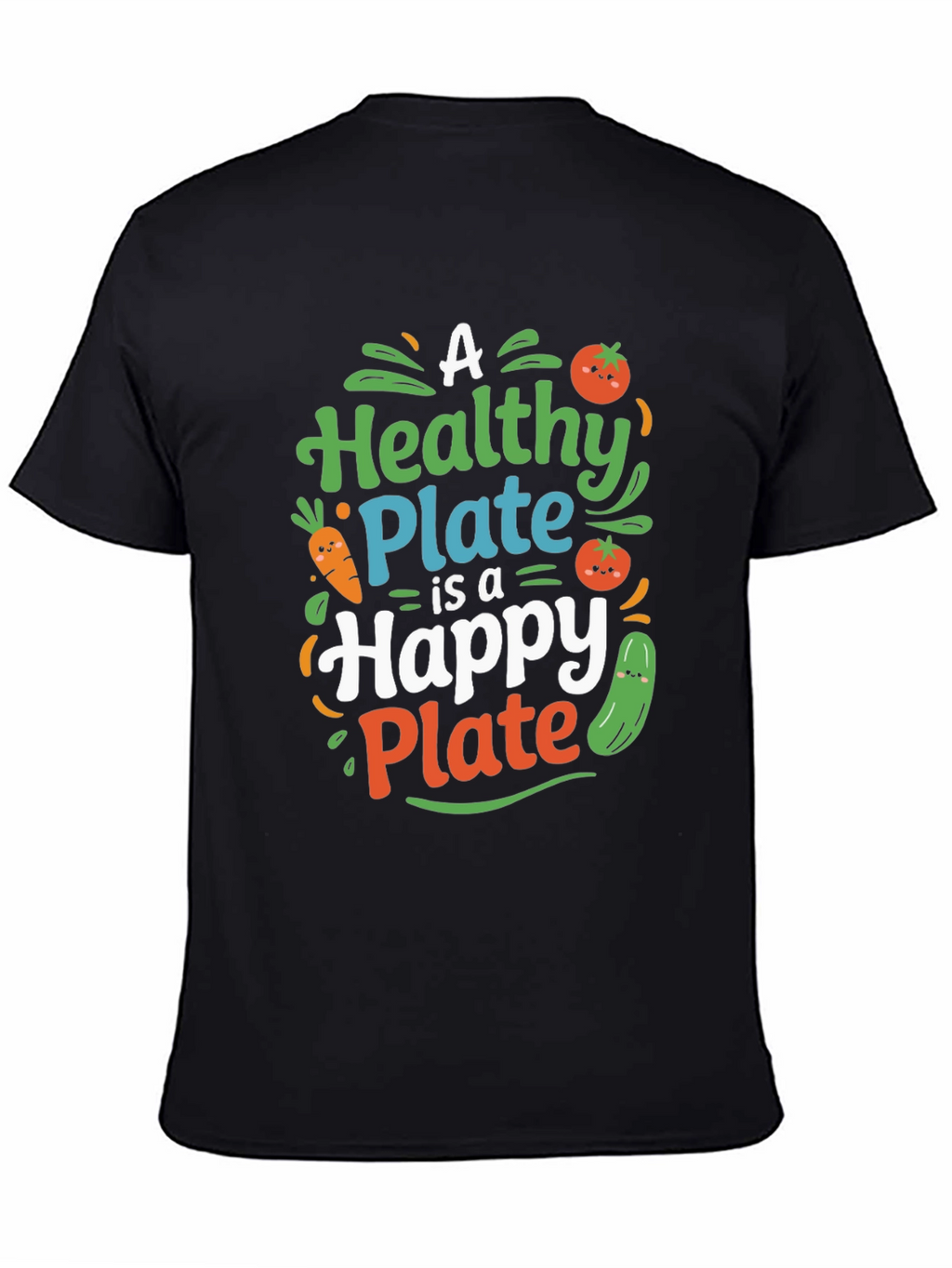 Healthy Plate Happy Plate Black Graphic Tee