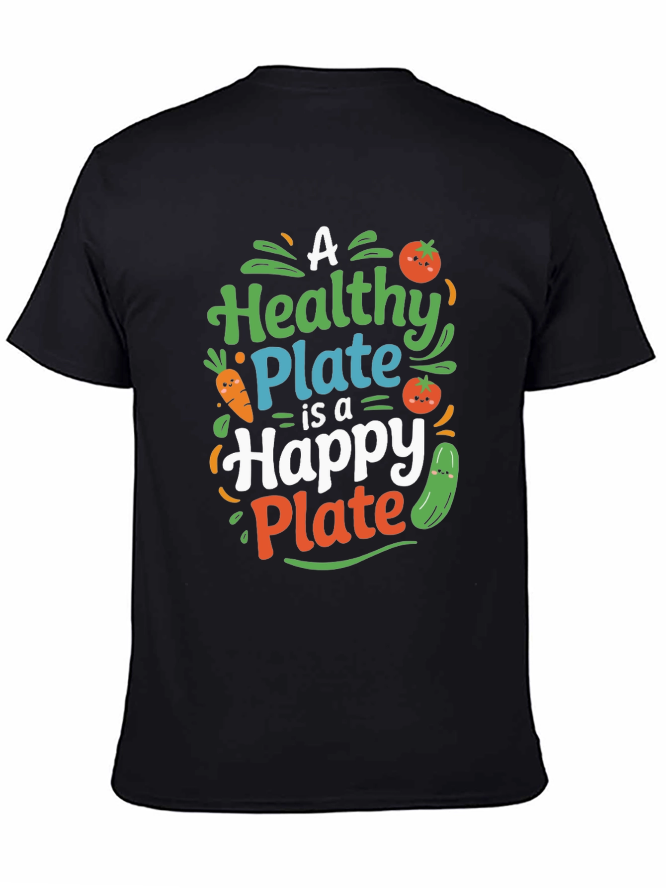 Healthy Plate Happy Plate Black Graphic Tee