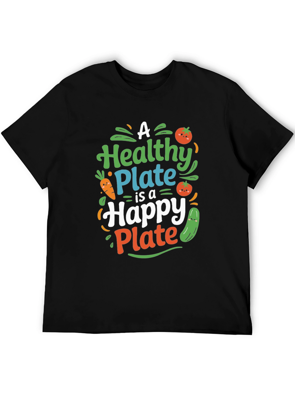 Healthy Plate Happy Plate Black Graphic Tee