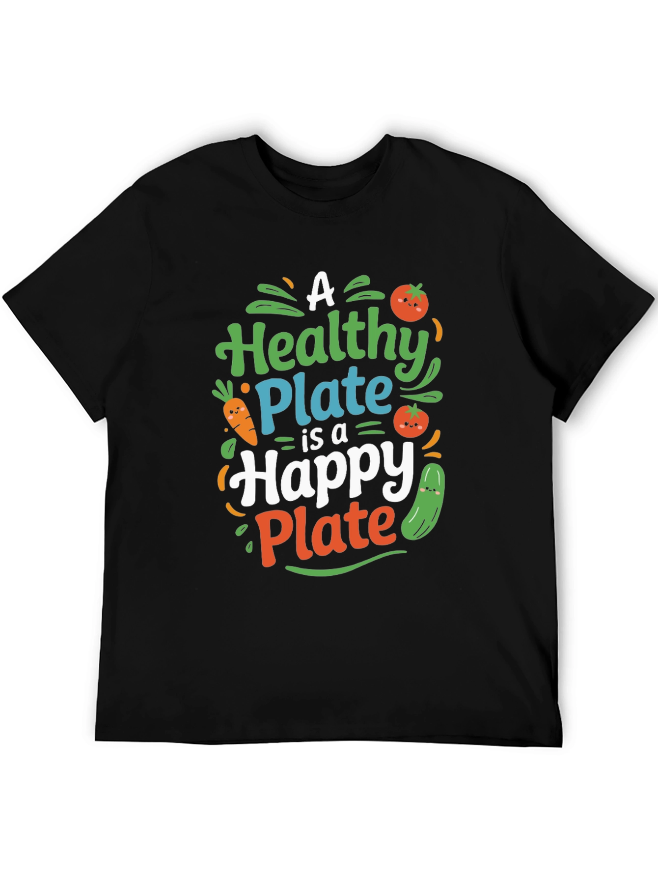 Healthy Plate Happy Plate Black Graphic Tee