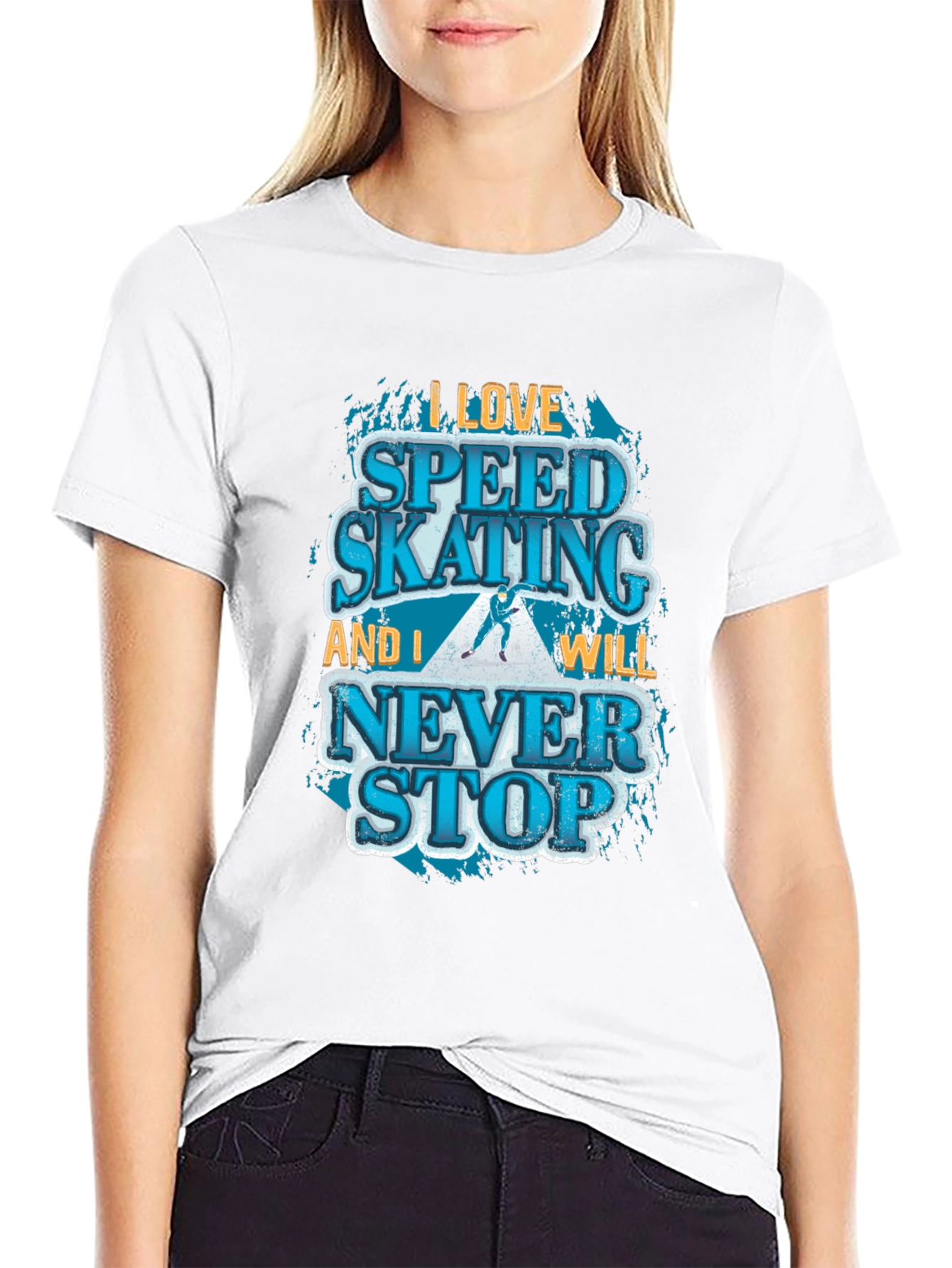 Speed Skating Graphic T-Shirt - Never Stop